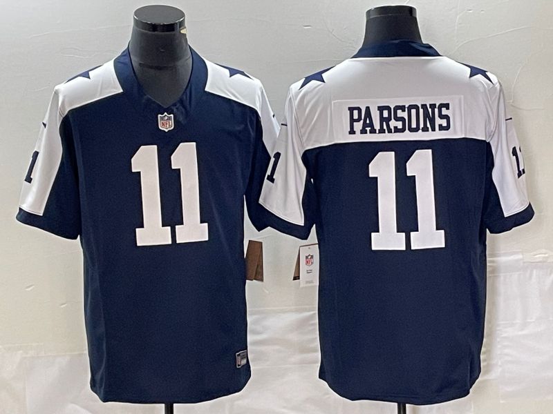 Men Dallas Cowboys #11 Parsons Blue 2023 Nike Vapor Limited NFL Jersey style 1